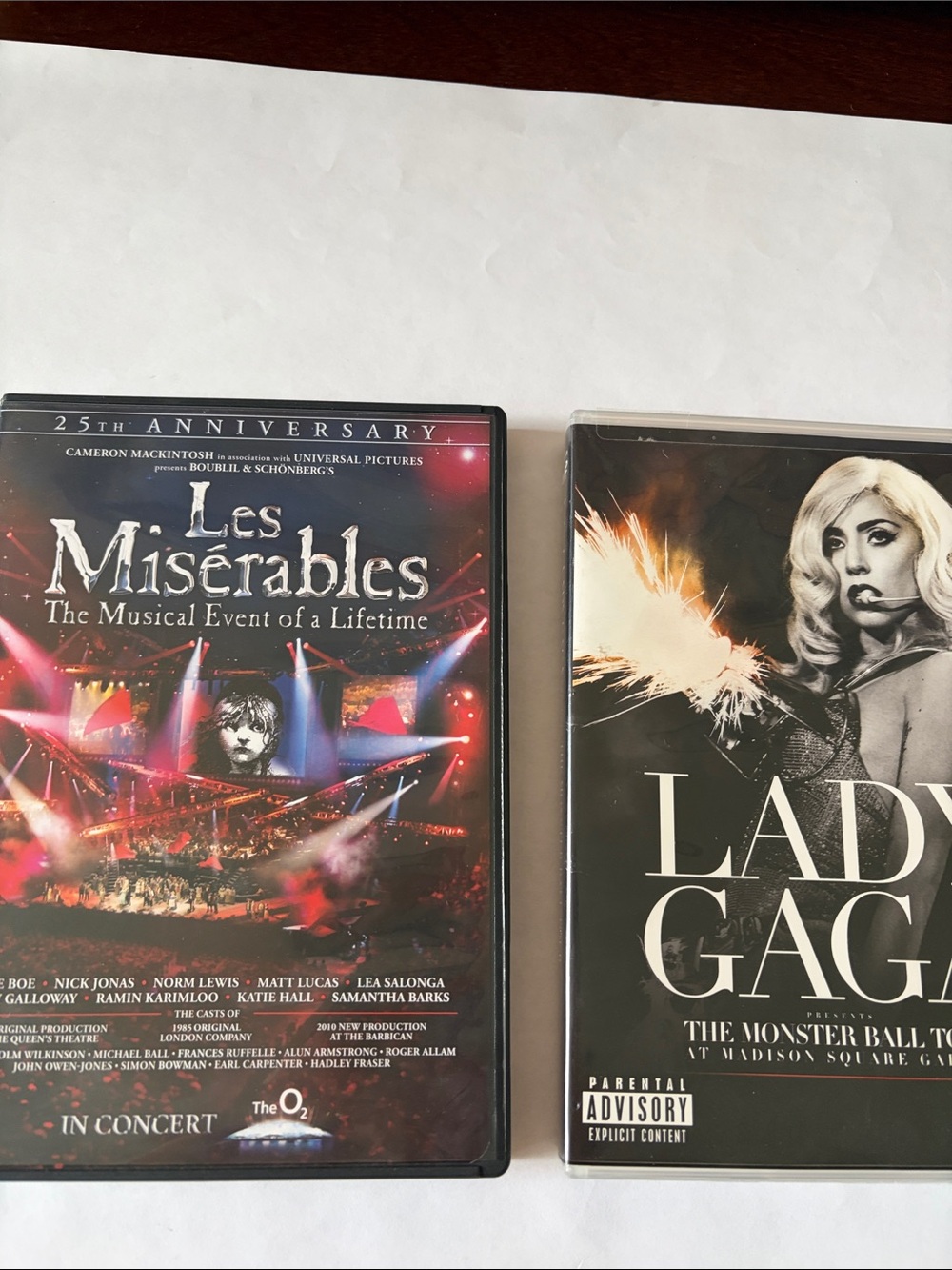 Les Misérables & Lady Gaga Concert DVDs - pre owned